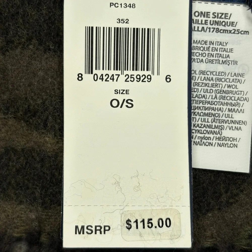 Polo Ralph Lauren Wool Scarf Mens Green Woodland Camo Pony Logo 10x68 Italy NWT